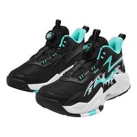 XTEP特步童鞋儿童掣风2.0运动鞋第九代系带旋转扣篮球鞋 黑/极光绿 38