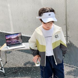 左西 男童外套夏季透气儿童皮肤衣连帽空调防护服户外春秋男孩中大童装