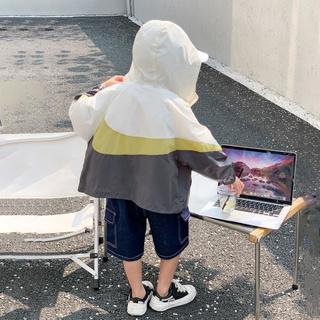 左西 男童外套夏季透气儿童皮肤衣连帽空调防护服户外春秋男孩中大童装