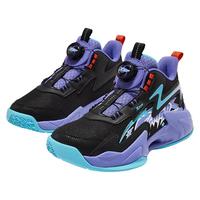 XTEP特步童鞋儿童掣风2.0运动鞋第九代系带旋转扣篮球鞋 黑/长春花篮紫 33