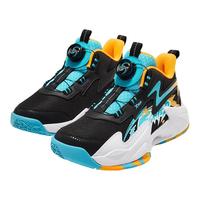 XTEP特步童鞋儿童掣风2.0运动鞋第九代系带旋转扣篮球鞋 黑/智能蓝 38