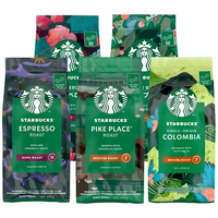 星巴克(Starbucks)精品烘焙咖啡豆多口味囤货1070g 阿拉比卡豆 手冲黑咖啡口粮豆 5袋