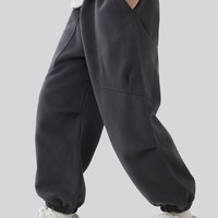 多妙屋女童裤子儿童运动裤中大童洋气卫裤女孩休闲束脚长裤 碳灰 150 cm