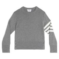 THOM BROWNE 儿童四条纹圆领针织毛衣套头衫