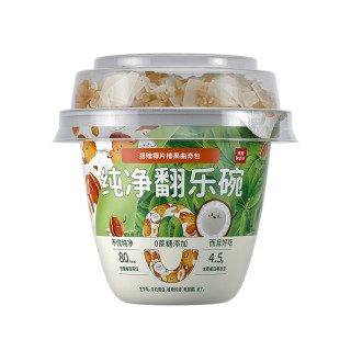 乐纯纯净酸奶0蔗糖翻乐碗代餐巴旦木燕麦谷物包解馋零食酸奶6杯