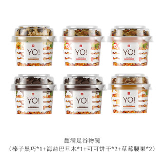 乐纯纯净酸奶0蔗糖翻乐碗代餐巴旦木燕麦谷物包解馋零食酸奶6杯 【套装】超满足榛子黑巧*1+海盐巴旦木*1+可可饼干*2+草莓腰果*2