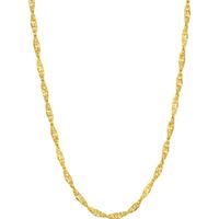 周生生黄金项链 水波纹足金素链子 64425N 6.4克 45厘米