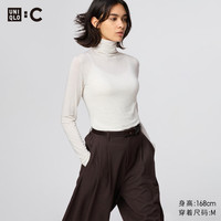 优衣库 合作款女装HEATTECH EXTRA WARM 混纺高领T恤长袖478954 30浅米色 M