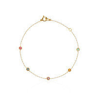 CIRCLE 珠宝彩虹的愿望石系列9K金祖母绿红宝石紫水晶彩宝手链礼物