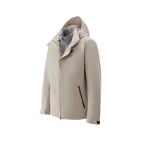 KOLON SPORT/可隆羽绒三合一夹克 男子防水防风透湿户外冲锋衣2级 LHJK5WNT13-GR 米灰色 4XL 190/112B