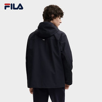 FILA 斐乐男装二合一夹克冬季时尚休闲加绒连帽外套