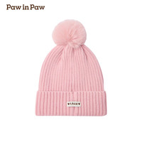 PawinPaw卡通小熊童装秋冬男女童毛线帽子保暖防风 Pink粉红色 4-6岁