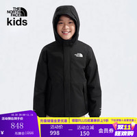 THE NORTH FACE 儿童防水硬壳抓绒冲锋衣 4H0/宇宙黑 加绒