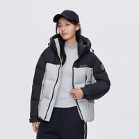 波司登奥莱冬季女短款撞色拼接设计加厚时尚运动显瘦连帽厚羽绒服 墨石灰、海屿蓝 Y