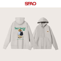 SPAO休闲连帽开衫长袖卫衣男2025秋冬季加厚保暖舒适上衣SPWY25SS08XY 浅卡其 美式小狗组合 2XL