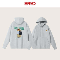 SPAO休闲连帽开衫长袖卫衣男2025秋冬季加厚保暖舒适上衣SPWY25SS08XY 灰 L