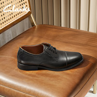 PLUS会员：Clarks 其乐 Tilden Cap系列男士圆头皮革低帮系带平底商务正装德比鞋261103098 黑色 42