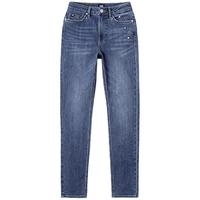 李 Lee419紧身高腰窄脚铆钉深蓝色女牛仔裤潮 27