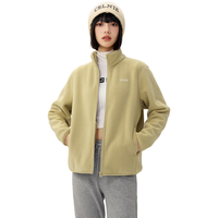 雪中飞秋冬女士拉链摇粒绒外套立领上衣不起球不易皱时尚舒适 自然绿|4189 M /160/84A