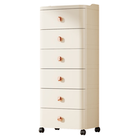 纳份爱抽屉式床头柜卧室客厅收纳柜多层塑料加厚柜子储物柜五斗柜置物柜 52cm面宽【带万向轮】3层