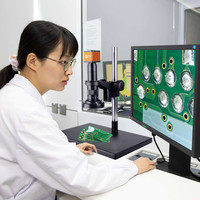 致旗 高清工业放大镜21-135倍手机焊接维修屏幕工作台用专业CCD带灯LED高倍10电子台式60显微镜100特大1000