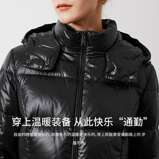 Navigare意大利小帆船女士三防厚款羽绒服可拆卸连帽外套2341604506 黑 L 