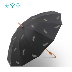 天堂伞 天堂 竹语伞 jy 长柄伞 55cm-61cm 黑胶 防晒 晴雨两用 1#锦羽