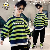 叮当猫 DDCat 男童潮流帅气春秋季2022新款中大童儿童卫衣男孩假两件上衣