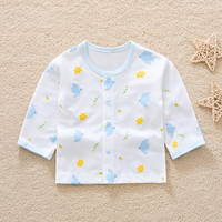 哈咪奇 新生婴儿上衣夏季薄款纯棉睡衣无骨全棉宝宝内衣夏天长袖空调开衫