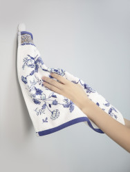 棉田 cottonfield LH1907-2M2F 纯棉方巾 吸水柔软 1条 蓝色