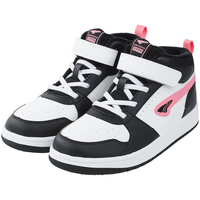 江博士秋冬季男女中大童百搭魔术贴板鞋拼色休闲潮流国货儿童运动鞋 白/黑(加绒内里) 35 适合脚长约21.5-22.1cm