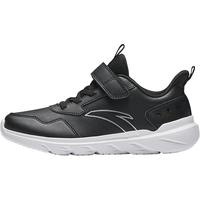 安踏 儿童运动鞋男女童鞋子秋冬革面轻便跑鞋大童元气跑步鞋A12435568H 黑/安踏白-8 37