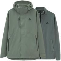 ANTA安踏王一博同款水壳冲锋衣三合一冲锋衣男女户外登山服 【可拆卸内胆/帽领】水族绿-6 L
