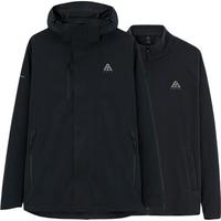 ANTA安踏王一博同款水壳三合一硬壳冲锋衣男加绒登山户外防水运动外套 基础黑-2 M(男170)