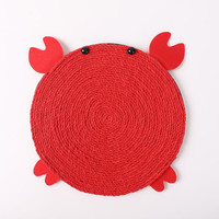 嗨翻鸭 剑麻猫抓板不掉屑贴墙耐磨超大猫抓垫圆形麻绳猫咪磨爪器猫玩具 螃蟹