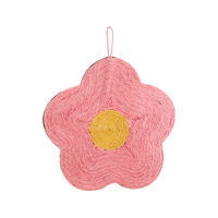 嗨翻鸭 剑麻猫抓板不掉屑贴墙耐磨超大猫抓垫圆形麻绳猫咪磨爪器猫玩具 绿色花朵