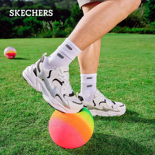  SKECHERS/斯凯奇 透气软底 男士运动鞋  白色/黑色/银色/WBKS 41