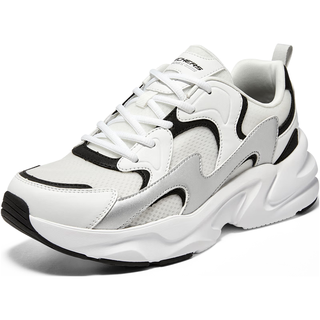  SKECHERS/斯凯奇 透气软底 男士运动鞋  白色/黑色/银色/WBKS 41