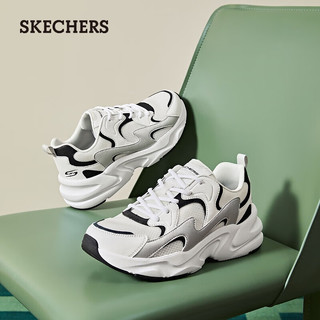  SKECHERS/斯凯奇 透气软底 男士运动鞋  白色/黑色/银色/WBKS 41