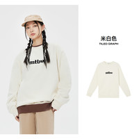 美特斯邦威卫衣男女百搭卫衣宽松百搭潮流针织套头衫Q AW款-米白色-加绒 XXL