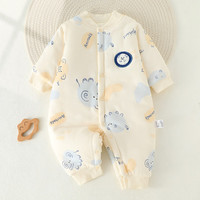 棉芹 婴儿衣服秋冬季宝宝加棉初生加厚内衣幼儿外出服新生儿衣服120g棉 小象 80码(建议9-12个月19-22斤)