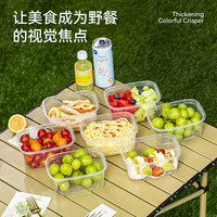 特美居一次性餐盒方形加厚快餐打包盒水果捞沙拉甜品盒750型10套
