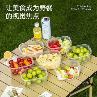 特美居 一次性餐盒方形加厚快餐打包盒水果捞沙拉甜品盒750型10套