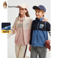 暇步士(Hush Puppies)童装儿童男女大童秋舒适保暖户外内搭气质马甲 复古蓝 摇粒绒 120 cm