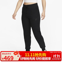 NIKE 耐克 女运动裤 春秋针织束脚休闲裤 时尚百搭 FB8331-010 黑 M   黑色