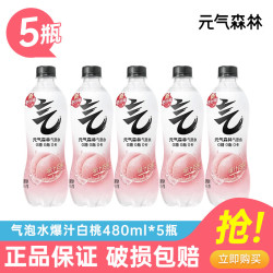 元气森林 Genki Forest 元气森林 爆汁白桃气泡水480ml*5瓶