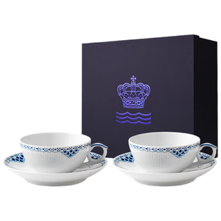 RoyalCopenhagen皇家哥本哈根公主蓝 - 2杯2碟（茶杯碟）下午茶陶瓷茶具套装