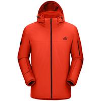 伯希和（Pelliot）【追风】三合一户外冲锋衣男女款防风防暴雨徒步登山服外套 【男款】橙红色 /可拆卸内胆 L