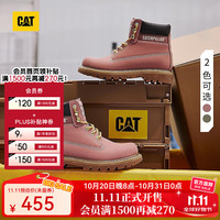 CAT 卡特彼勒 卡特马丁靴工装靴女鞋女生保暖多巴胺甜美彩色女靴 粉色+黑色 39