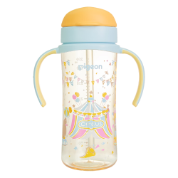 贝亲 自然成长翻盖直饮吸管奶瓶 马戏团彩绘 330ml